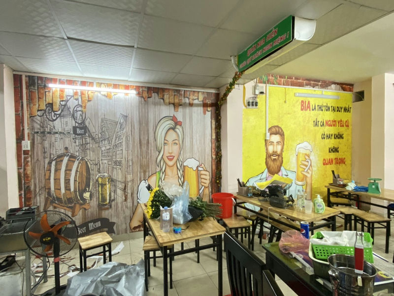 Tranh 3D nhà hàng đẹp